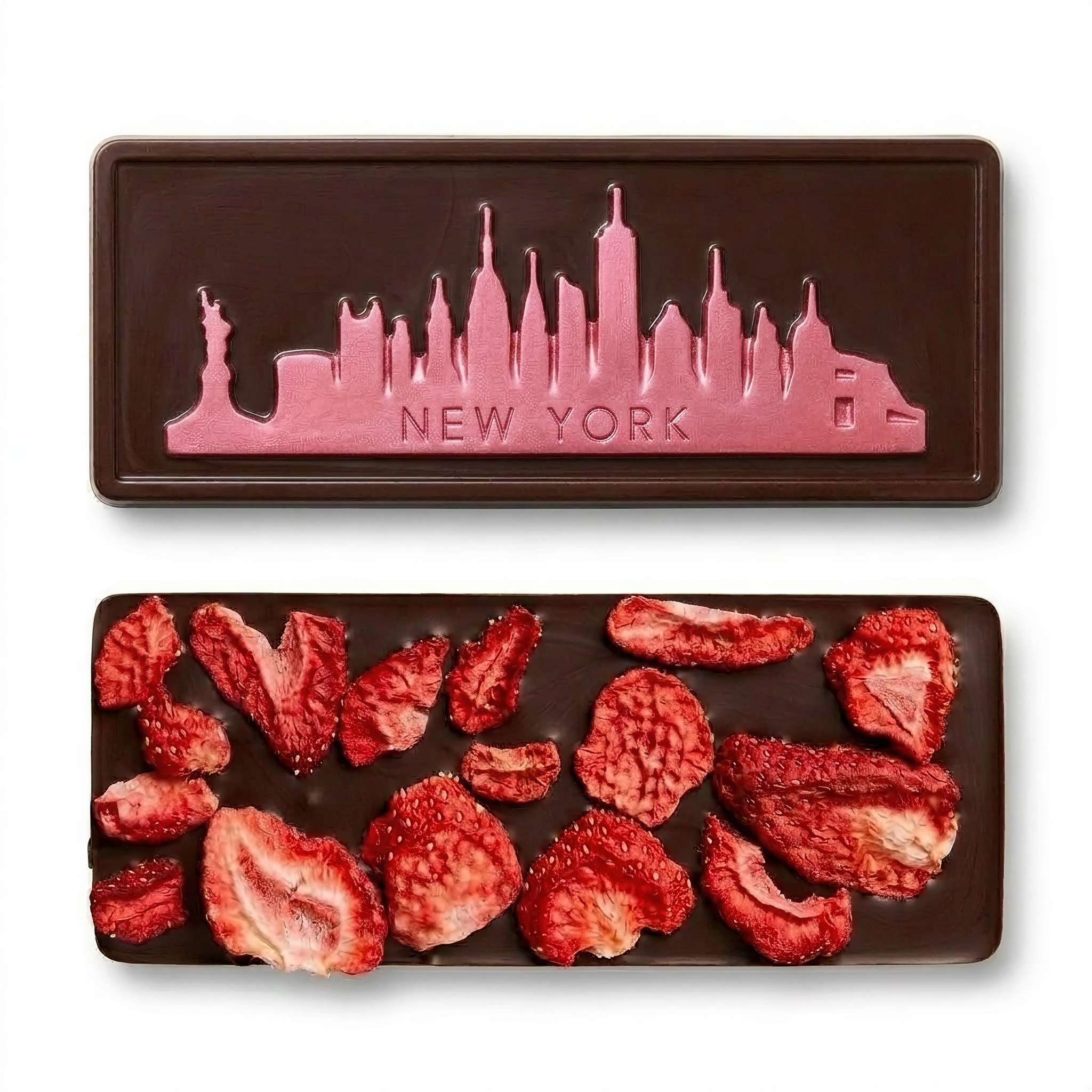 Strawberry Vegan Chocolate Bar – New York Skyline (1 Bar)